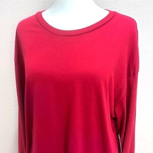 LuLaRoe Red Hudson, Long Sleeve Tee. Sz Lg